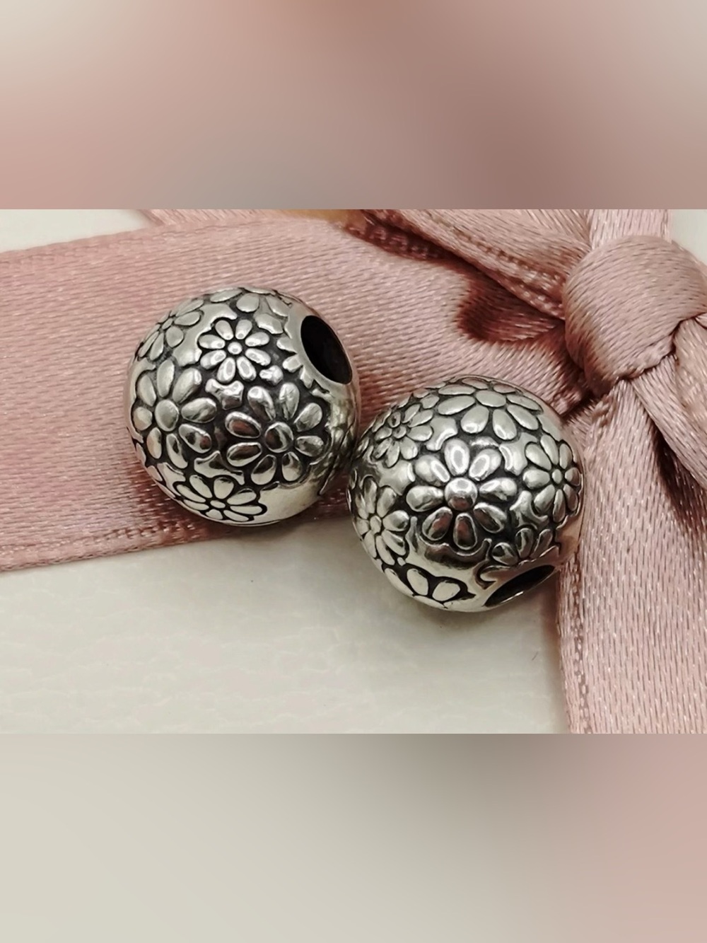 Pandora Retired Sterling Silver Lazy Daisy Clip Spacers Lot Of  2 #791013